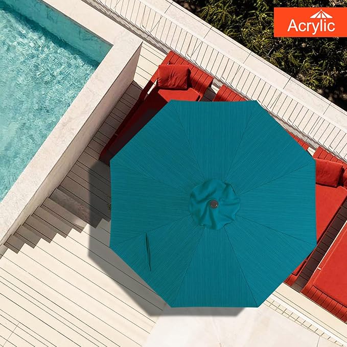 MASTERCANOPY 10-Year-Non-Fading 9FT Patio Umbrella Replacement Canopy-Grey Canopy Only