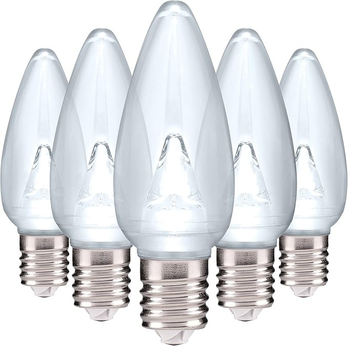 HLO Lighting Smooth C9 Christmas Lights | Cool White LED Bulbs for Indoor & Outdoor Christmas Decor | Set of 500