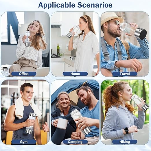 Hydrogen Water Bottle - Aqua Fusion,Hydrogen Water Generator,1800PPB,Hydrohealth Hydrogen Water Bottle,SPE PEM,Hydrogen Water Bottle Generator,Water Filter Pitcher,Glass Water Ionizer for Gifting