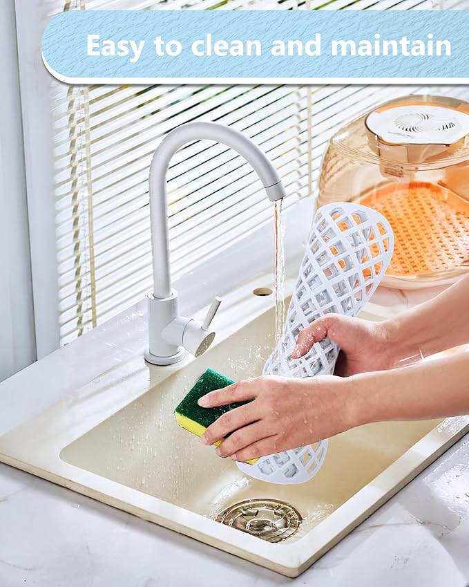 2 Pack Silicone Sink Protector for Kitchen Sink, Lozenge Pattern 12 x 11" Sink Grid Mat Silicone Protectors, Center Drain, White