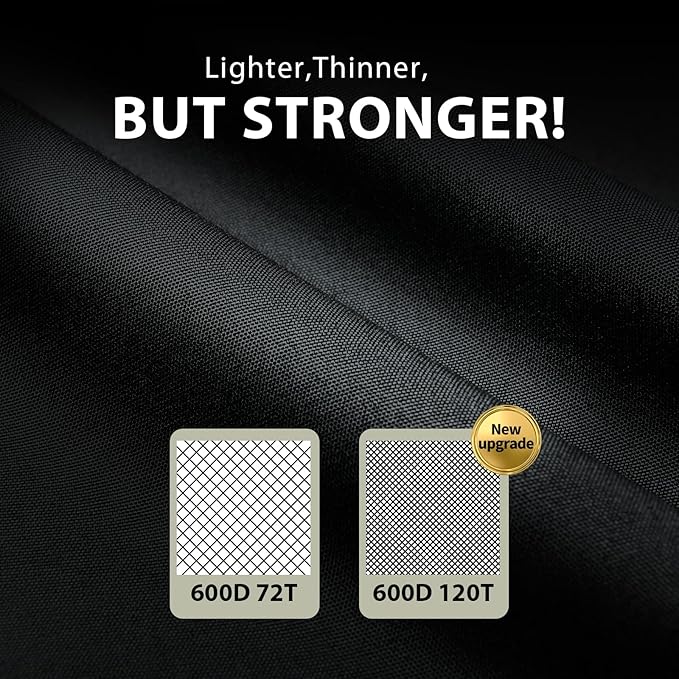 KylinLucky 600D Heavy Duty Rectangular Table Cover 120 x 74 inches - Waterproof Outdoor Dining Set Protector for Patio Furniture