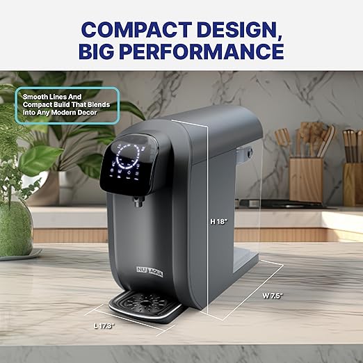 NU Aqua Countertop Reverse Osmosis System 8-Stage Water Filter with UV - Touch Display - Includes Sediment + Carbon, and RO Membrane Filters