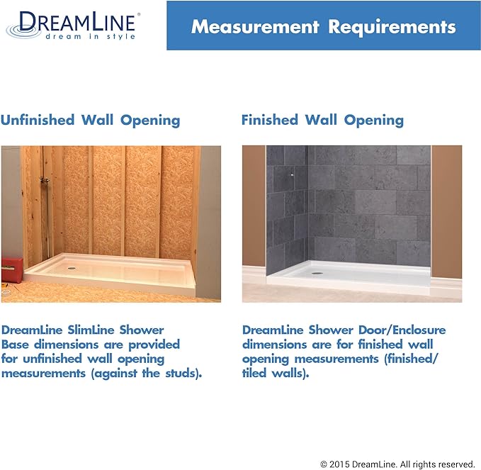 DreamLine SlimLine 34 in. D x 60 in. W x 2 3/4 in. H Center Drain Single Threshold Shower Base in White, DLT-1134600