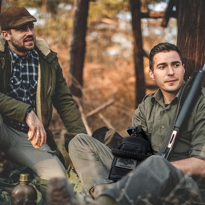 NATURE PIONEOR Tactical Water Bottle with Carrying Molle Sleeve, Stainless Steel 18/8 Food Grade Half Gallon Jug