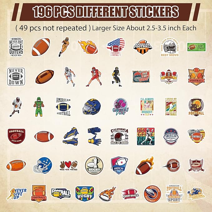 PerKoop 20 Pcs 32 oz Football Ice Cream Buckets with Lids and Handles Clear Cocktail Rum Buckets with 196 Stickers Plastic Transparent Tub Reusable Food Storage Containers for Parties