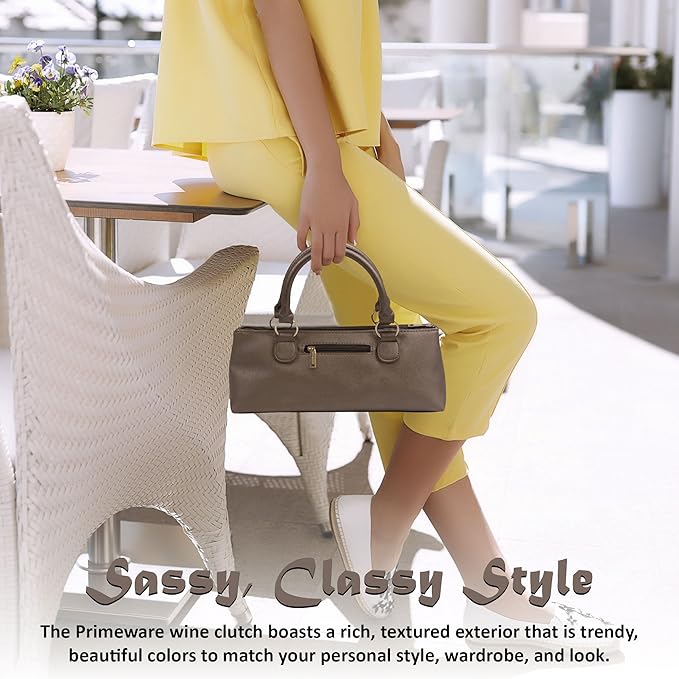 Wine Clutch Bag (Thermal Insulated) Trendy Women’s Carry Tote | Holds Red & White 750mL Bottles | Trendy Fashion | Incl. Portable Waiter-Style Corkscrew