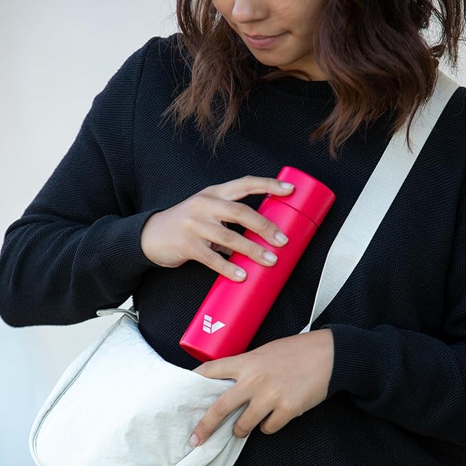 Mini Stainless Steel Water Bottle 14oz - Non-insulated | Designed for Bags | Slim, Lightweight & Stylish – Red