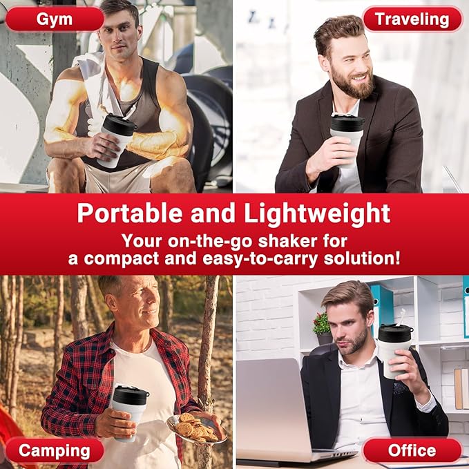 Protein Shaker Bottle Collapsible - Food-Grade, Leakproof Lid 600mL/20oz Shaker - Reusable Silicone Shaker Cups for Protein Shakes for Gym-goers & Travelers