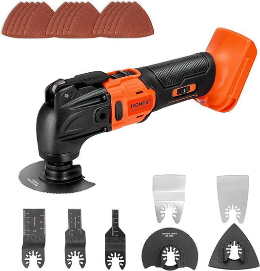 IRONFIST Cordless Oscillating Tool Compatible with DEWALT 20V MAX Battery, Brushless Motor 6 Speed Quick Change Blades, Multi Tool for Cutting Wood, Scraping, Sanding (NO BATTERY)