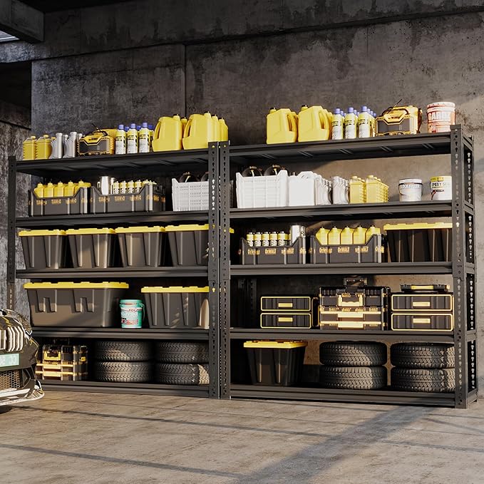Heavy Duty Garage Shelving Unit 3000LBS, Adjustable 5-Tier Storage Rack with Boltless Design, 48" W*18.9" D*72" H Metal Shelves for Basement, Garage & Warehouse Storage