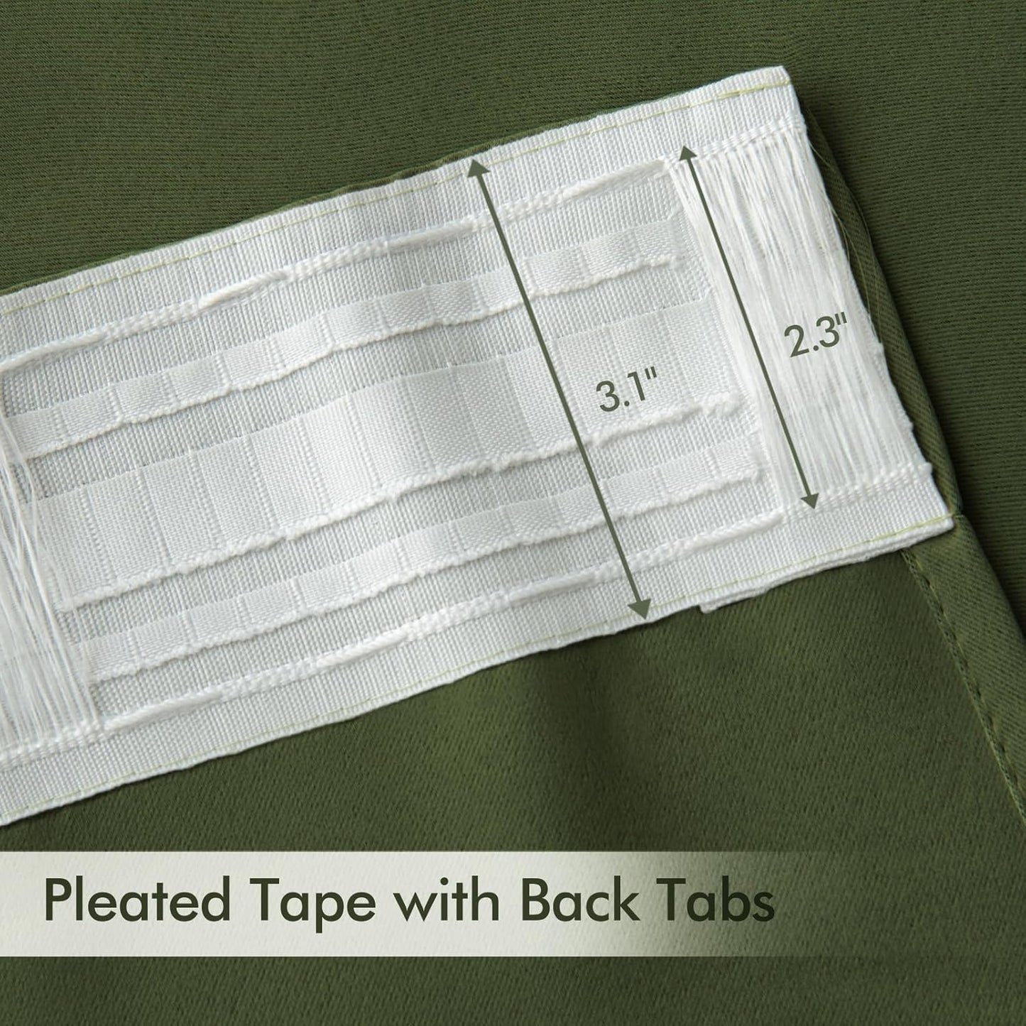 MIULEE Olive Green Back Tab Blackout Curtains 102 Inch Long 2 Panels Set for Bedroom, Rod Pocket/Pinch Pleated Thermal Insulated Living Room Darkening Light Blocking Floor to Ceiling Drapes