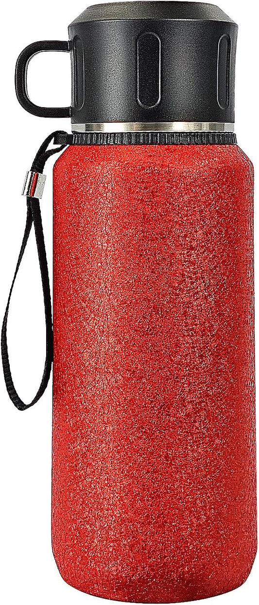 Insulated Stainless Steel Water Bottle, 27oz/800ml Sports Water bottles with Double Walled and Vacuum Insulated Metal for Travel, School, and Gym (Red)
