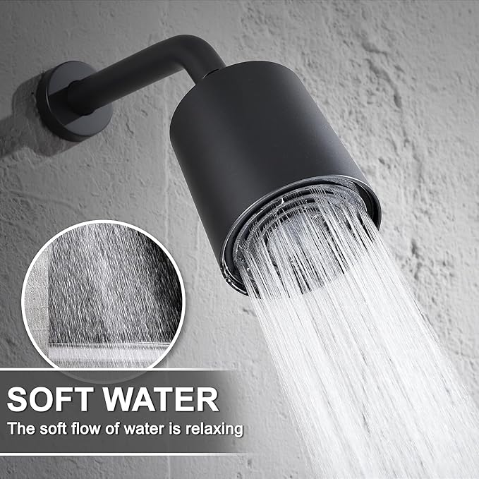 Shower Faucet Set Rain Shower System Valve Kit with Head -3 Setting Handheld High-Pressure Shower Fixtures Valve Included (Matte Black)