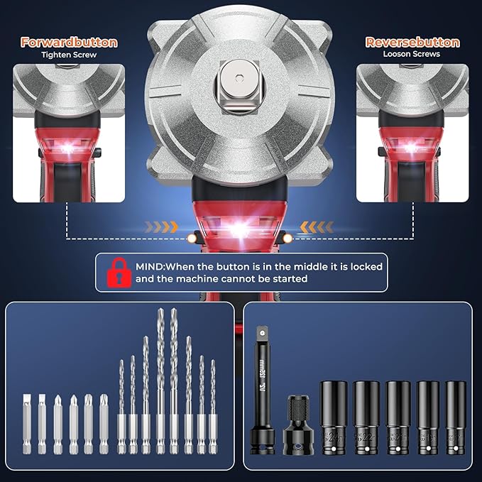 900 Ft-Lbs (1200 Nm) - Removes Stubborn Rusted Nuts Effortlessly | 21V MAX 1/2" Brushless Impact Wrench, 5500 RPM | 3-in-1 Set with Sockets • Drill • Screwdriver | Impact driver for Truck & RV Repair