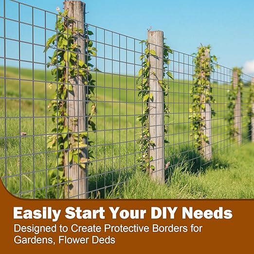 Black Chicken Wire Fencing 16 Gauge, PVC Coated Welded Mesh Fence 2" x 3" Gap, for Vegetable Garden, Yard, Little Animal Protection, Baby Care, and Pet Enclosures DIY Projects 24" x 50 ft