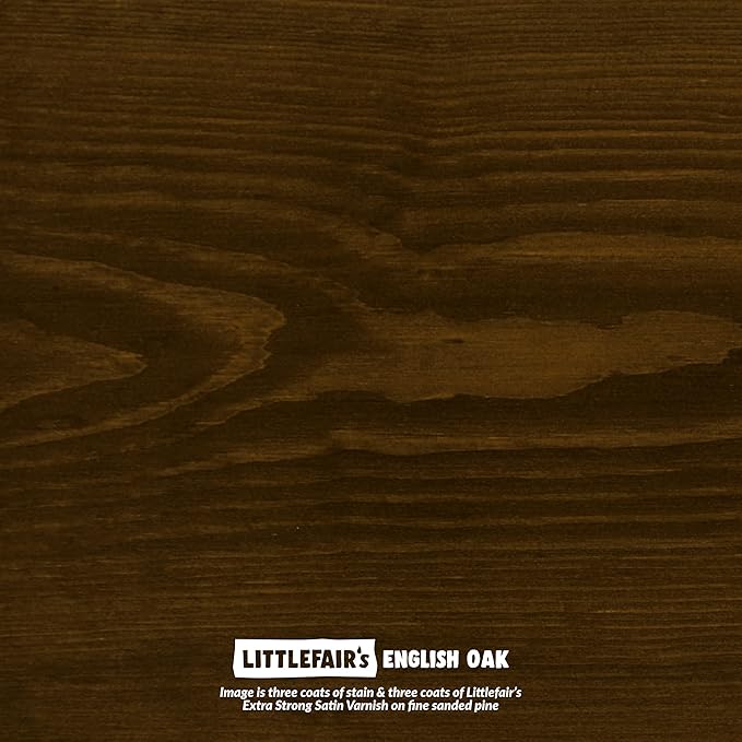 Littlefair's Wood Stain Water Based - 8.5oz/250ml - Indoor Furniture Stain Light & Dark Finishes - Special Non Toxic & Eco Friendly Formula - Wood Stain for Crafts - Color: English Oak