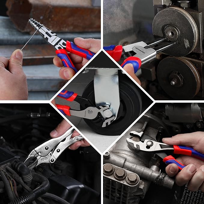 WORKPRO Pliers Set, 20-Piece Full Assortment of Pliers with 2-pack Plier Organizer Rack, Great Fits for Tool Box Drawer or Tool Chest, Ideal as Holiday, Fathers' Day and Christmas Gift