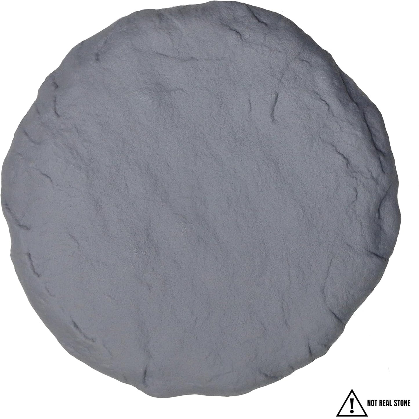 Ei Circular 15.5” Stepping Stones with Ground Stakes - Home or Garden Step Stones for Outdoor Walkway or Pathway Pavers - Resin Material (4, Light Grey Stone)