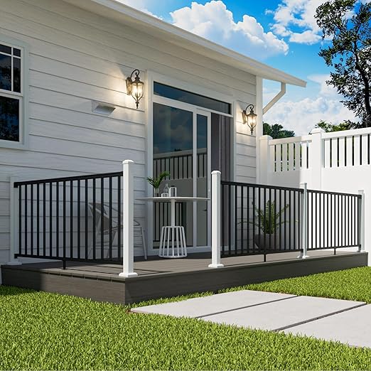 2.56 in x 2.56 in x 39 in White Aluminum Deck Railing Post with Screws & Drill, Outdoor Textured Powder-Coated Finish Stair Railing Post for Decks, Porches & Balconies (1x 39in Post)