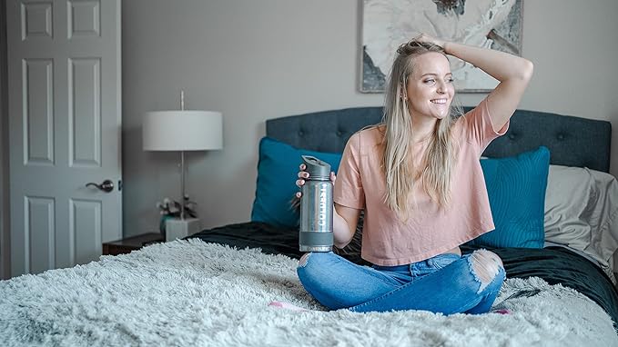 Coldest Sports Water Bottle with Straw Lid Vacuum Insulated Stainless Steel Metal Thermos Bottles Reusable Leak Proof Flask for Sports Gym (40 oz, Galactic Blue Glitter)