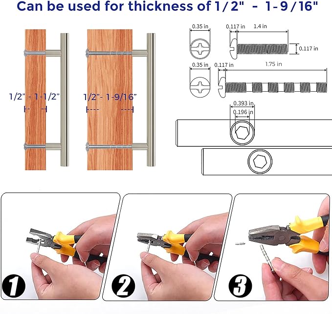 Ravinte 40 Pack | 7.38'' Cabinet Pulls Brushed Nickel Stainless Steel Kitchen Drawer Pulls Cabinet Handles 7-3/8”Length, 5” Hole Center with Mounting Template