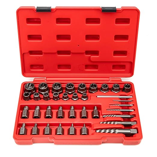 NEIKO 04208A Master Screw, Nut, & Bolt Extractor, 36 Piece Lug Nut Removal Tool, 3/8 Dr., Deep and Shallow Stripped Bolt Extractor Socket Set, Rounded Bolt Removal tool, Nut Remover Socket Set, CR-Mo