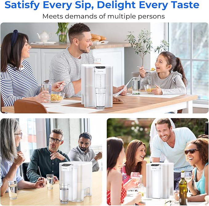 Waterdrop Mega Electric Water Filter Pitcher, Dispenser, 200-Gallon Filtered Water Pitcher, NSF/ANSI 42&53&401&372, Reduce PFAS, Lead, Chlorine, 27-Cup, White, with 1 Filter, Does not Lower TDS