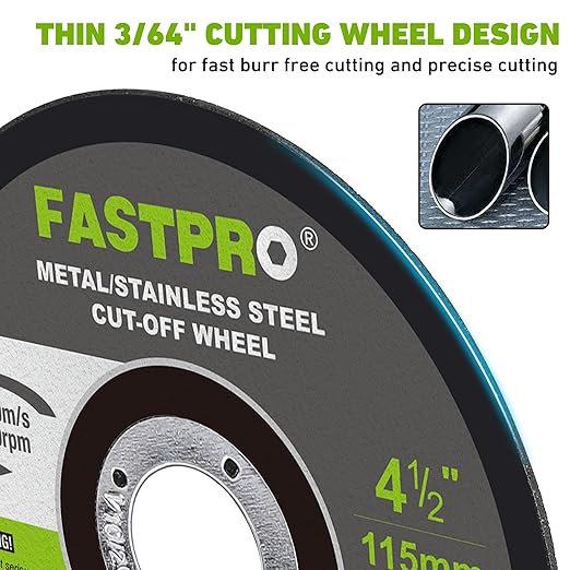 FASTPRO 10-Pack Cut Off Wheels, 4-1/2" x 7/8" Cutting Wheel for Metal and Stainless Steel