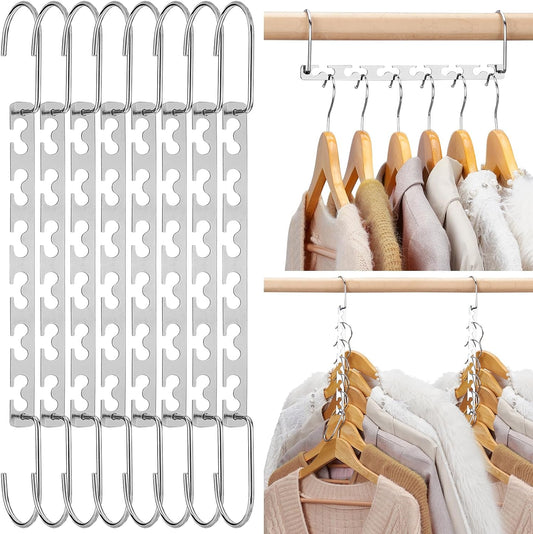 HOUSE DAY Space Saving Hangers for Clothes 20 Pack, Heavy Duty Hanger Organizer | 30 Lbs Capacity |, Metal Magic Hanger, Sturdy Multi Hangers, Closet Space Saver Closet Organizers and Storage