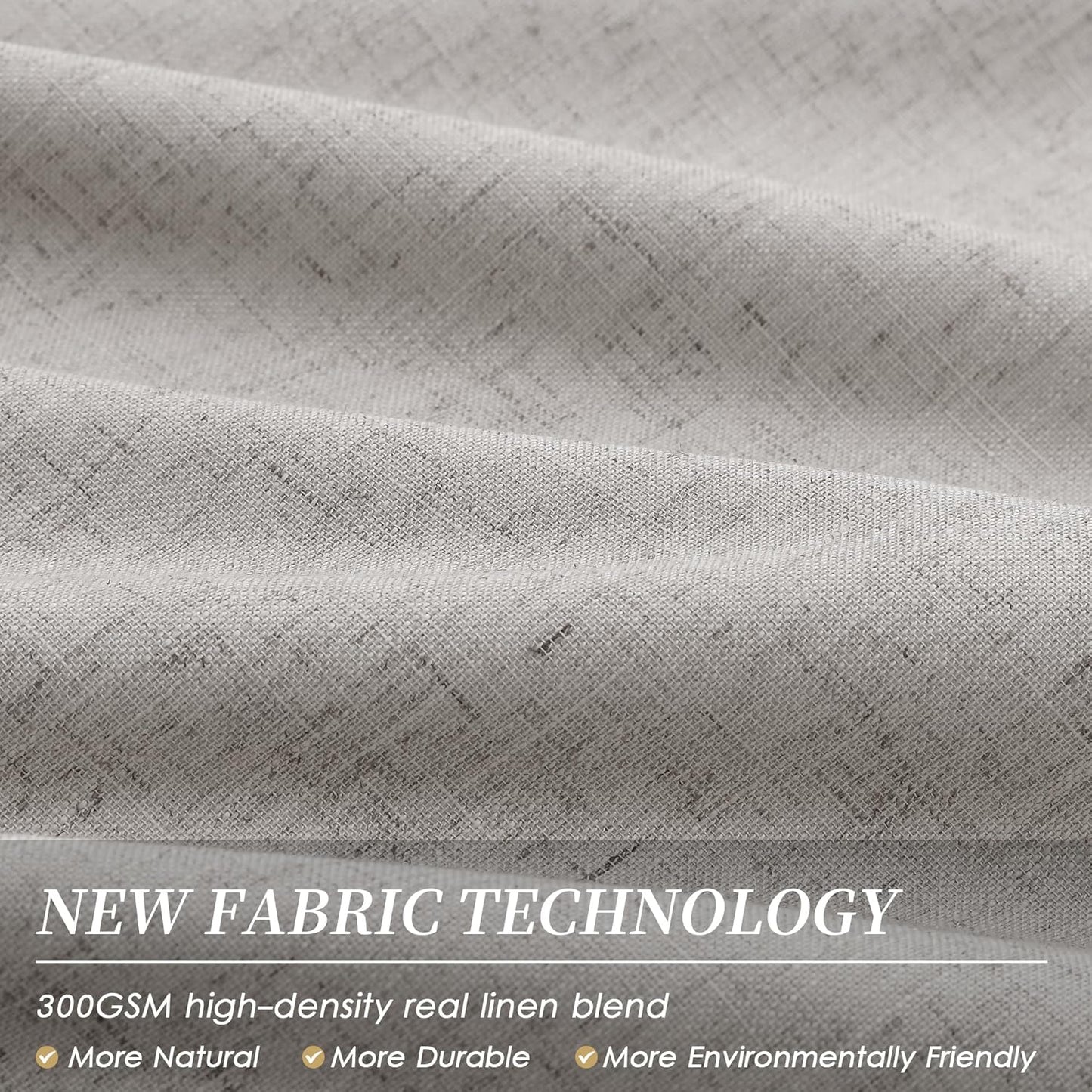 BOODII Room Darkening Curtains 120 Inch Back Tab Thermal Insulated Black Out Linen Drapes Extra Long Blackout Curtains for Patio Door Large Window Ceiling to Floor Light Blocking Silver Gray 52x120