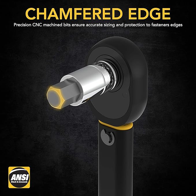 LEXIVON HEX Bit Socket Set, Premium S2 Alloy Steel | 13-Piece SAE 5/64" - 9/16" Set | Enhanced Storage Case (LX-142)