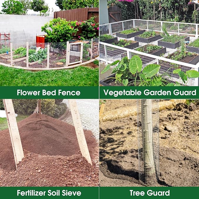 HOPERAN Hardware Cloth 1/2 Inch 36 x 100 ft - 19 Gauge Chicken Wire Fencing, Galvanized Wire Mesh Roll, Welded Wire Fence, Chicken Coop Wire Fence Gopher Wire Rabbit Wire Poultry Netting Cage