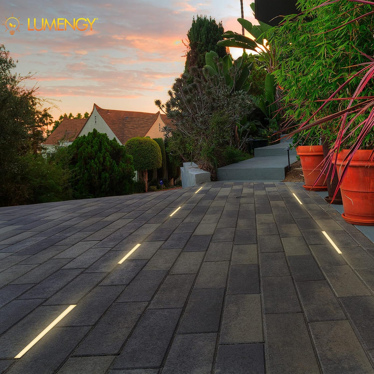LUMENGY Paver Light Slim 0.5x12 Inch (0.55 x 11.8) Glare-Free Steel Lighting for Pavers, Brick, Walls, Driveways, Walkways & Pathways, 2700K Warm White, Waterproof, Drive-Over, Weird 12V AC/DC