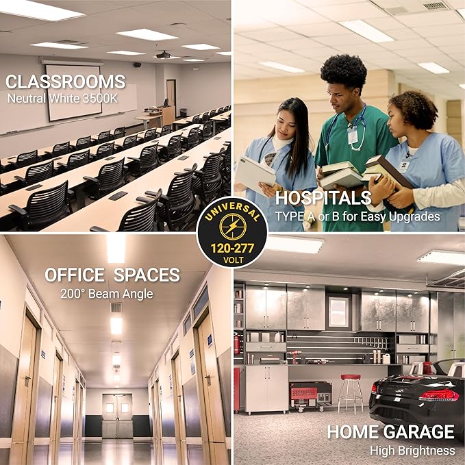 NuWatt 30 Pack 4 FT LED T8 Tube Light, T10 T12 Hybrid Type A+B, 3500K Neutral White, 18W High Brightness 2200 Lumens, Plug & Play OR Ballast Bypass Fluorescent Tube Replacement, Single or Double Ended