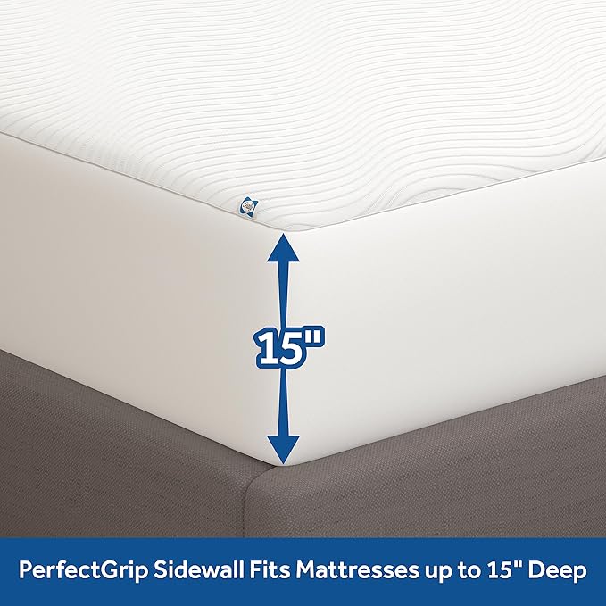Sealy Complete Protection Mattress Protector- Full Size Stain Protection Waterproof Machine Washable Cover