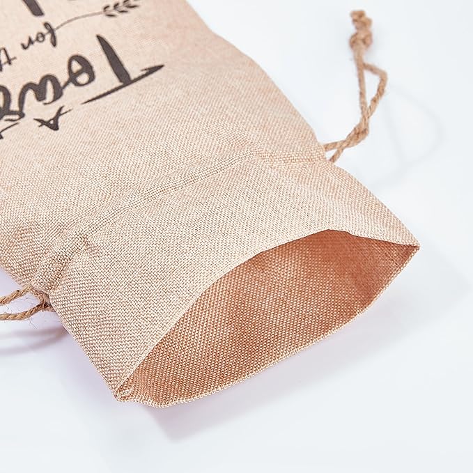 PLIGREAT 4 Pcs Cotton Linen Wine Bottle Bags Bulk Champagne Wine Gift Wraps Bag for Housewarming Wedding Shower Party Gifts Packaging Bag Reusable Jute Burlap Wine Bottle Storage Bag with Drawstring