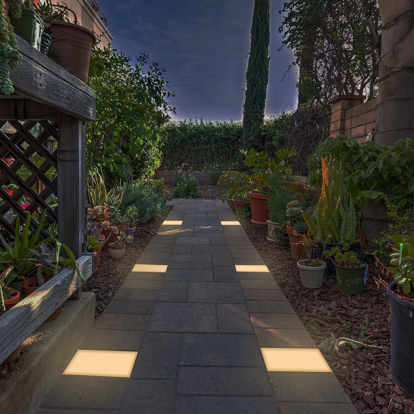 LUMENGY Paver Light 8×8 Inch (7.87 inch X 7.87 inch), Warm White Glare-Free Illumination for Driveways, Pathways, Pool Deck & Patios, 2700K Warm White, 12V AC/DC, Waterproof & Drive-Over Rated