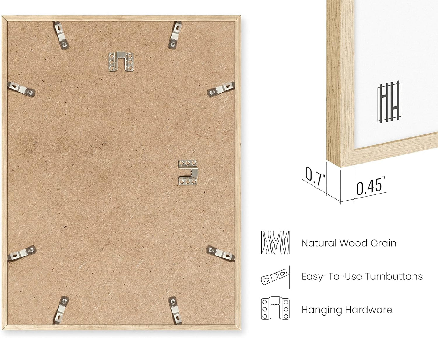 HAUS AND HUES 11x17 Picture Frame Set of 9-11 X 17 Frame Wood Picture Frames, 11x17 Poster Frame Wooden Picture Frames, 17x11 Picture Frame Wooden Frames, Frame 11x17 Natural Wood Frame