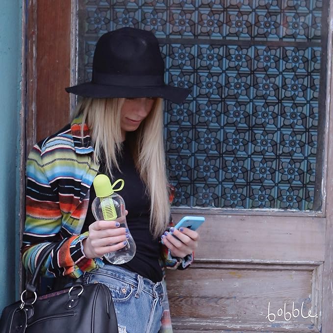 Bobble Classic Water Bottle, Filtered Water, BPA-Free Reusable Bottle, Soft Touch Carry Cap with Replaceable Carbon Filter for Sustainable Water and Hydration 34 oz - 2 Pack (Lavender)