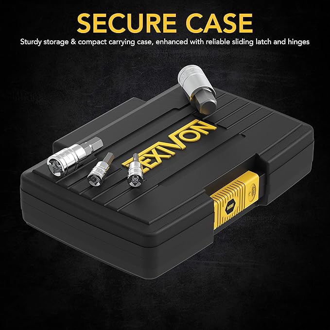 LEXIVON HEX Bit Socket Set, Premium S2 Alloy Steel | 13-Piece Metric 2mm - 14mm Set | Enhanced Storage Case (LX-141)