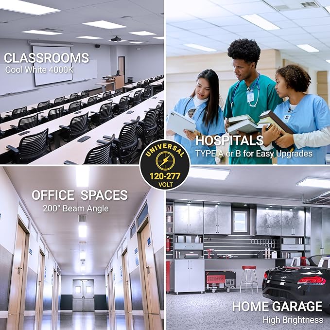 NUWATT 30 Pack 4 FT LED T8 Tube Light, T10 T12 Hybrid Type A+B, 4000K Cool White, 18W, High Brightness 2,200 Lumens, Plug & Play OR Ballast Bypass Fluorescent Tube Replacement, Single or Double Ended