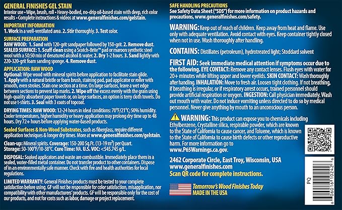 General Finishes Oil Base Gel Stain, 1 Gallon, Prairie Wheat