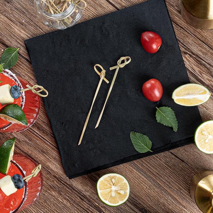 Restaurantware 4 Inch Twisted Bamboo Skewers 1000 Sturdy Disposable Bamboo Food Picks - Sturdy Looped Knot Bamboo Appetizer Picks Sustainable For Serving Appetizers and Cocktail Garnishes
