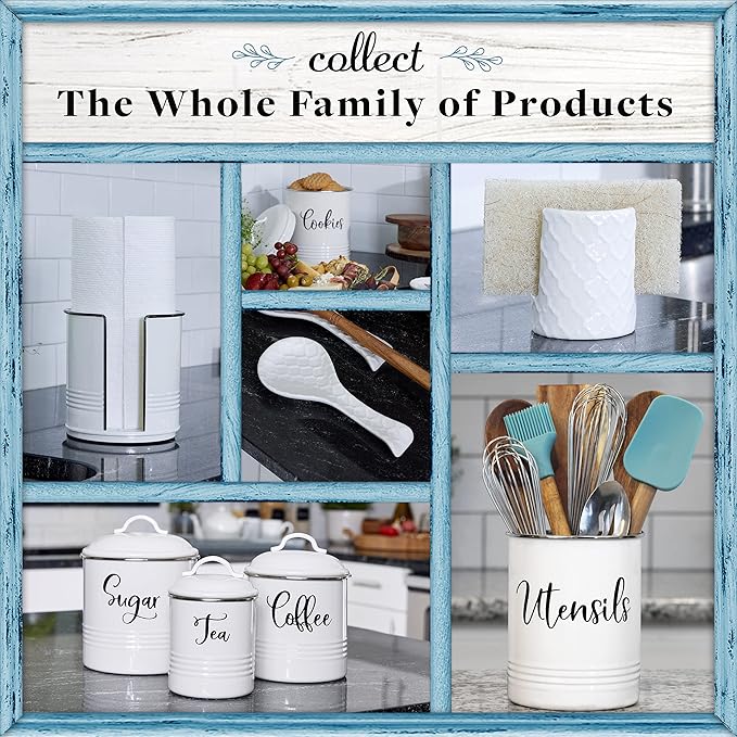 Home Acre Designs Food Storage Containers Set with Lids, Farmhouse Home Kitchen Decor Rustic Vintage Canisters