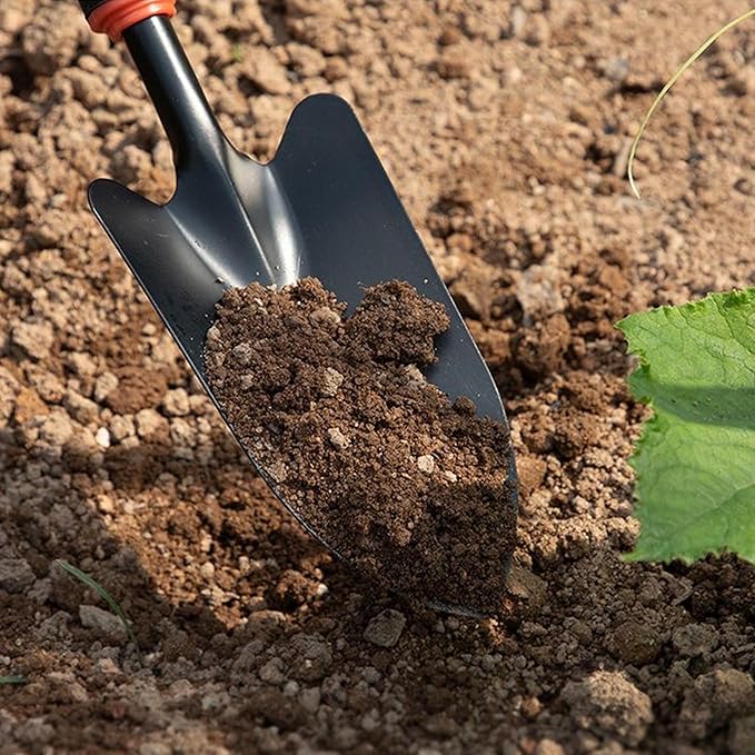 Garden Tool Set (Garden Tool Set, 7 Pieces, Gardening Tool Kit Including 2 Shovels, Rakes, Cultivators, and Transplanting Tools, Rust-Resistant Iron Tools, Rubber Grip Handles (7))