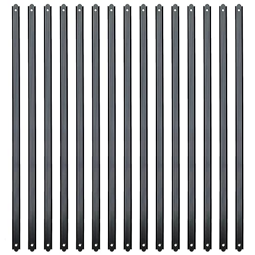 Myard 29-1/2 Inches Grooved Flat Straight Aluminum Deck Balusters Furniture with Screws for Wood Composite Facemount Deck Railing (25-Pack, Matte Black)