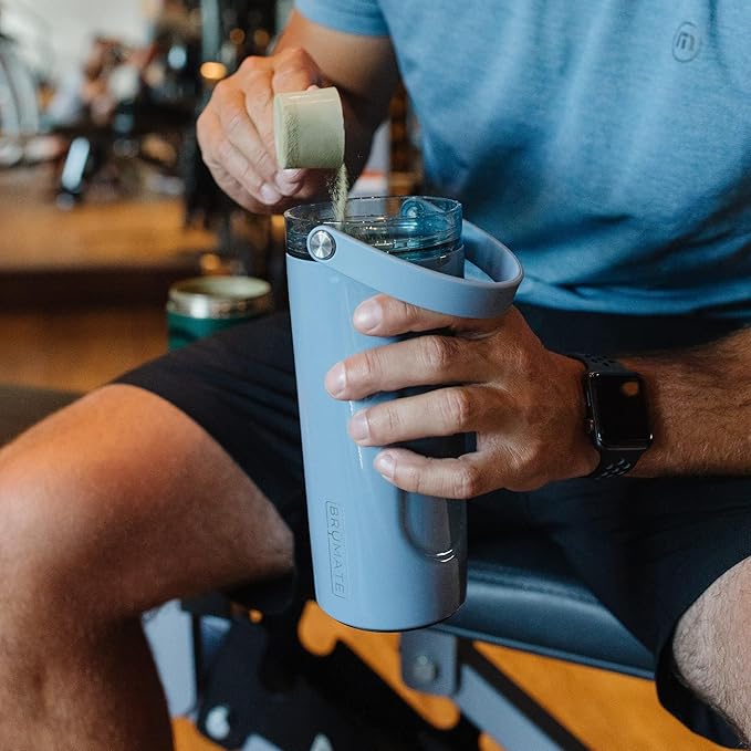 BrüMate MultiShaker Blender Shaker Bottle | 100% Leakproof Insulated Stainless Steel Shaker Bottle | Protein Shaker Bottle, and Pre Workout Bottle for the Gym | 26oz (Sage)