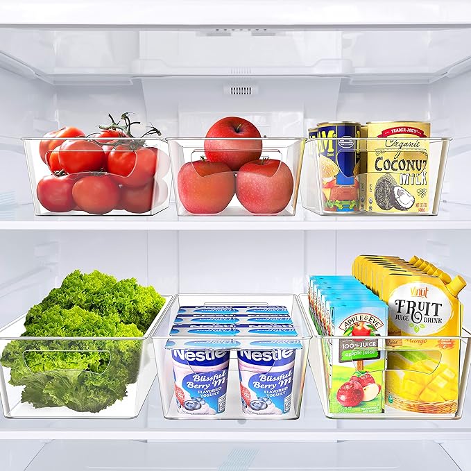 Simple Houseware Pantry Bins Storage Organizer, 8 Packs (4 Medium & 4 Large)