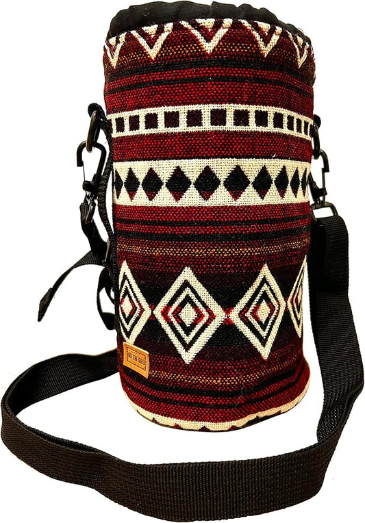 Water Bottle Holder with Strap | Bottle Sleeve Carrier for Walking, Backpacking | Hydro and Iron Flask Sling Bag | Bottle Protector for Beer Water Coffee Wine | Camping Accessories (64 oz, vinicunca