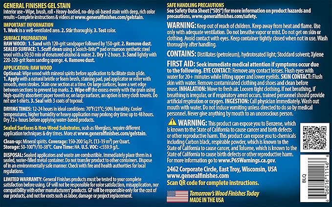 General Finishes Oil Base Gel Stain, 1 Pint, Black